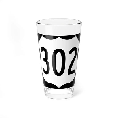 US 302 square (New Hampshire) (Road Sign) Pint Glass 16oz 16oz - Go Mug Yourself