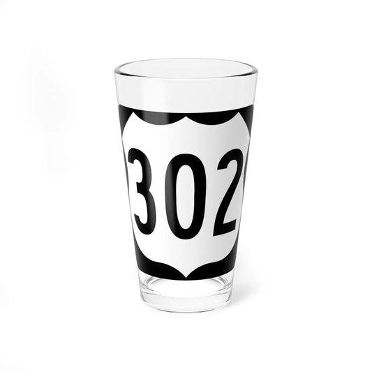 US 302 square (New Hampshire) (Road Sign) Pint Glass 16oz 16oz - Go Mug Yourself