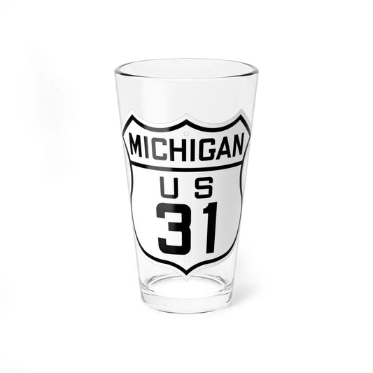 US 31 Michigan 1926 (Michigan) (Road Sign) Pint Glass 16oz 16oz - Go Mug Yourself