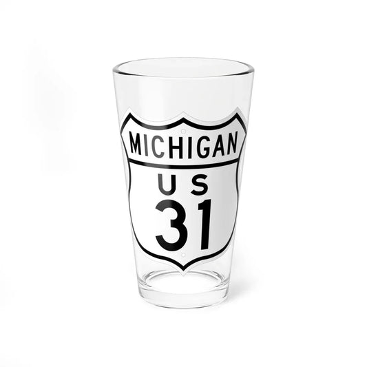 US 31 Michigan 1948 (Michigan) (Road Sign) Pint Glass 16oz 16oz - Go Mug Yourself
