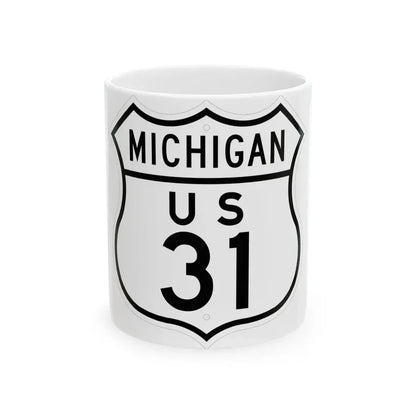 US 31 Michigan 1948 (Michigan) (Road Sign) White Coffee Mug 11oz - Go Mug Yourself