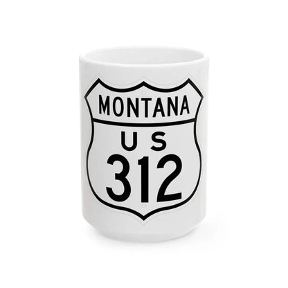 US 312 Montana 1948 (Montana) (Road Sign) White Coffee Mug 15oz - Go Mug Yourself