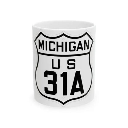 US 31A Michigan 1926 (Michigan) (Road Sign) White Coffee Mug 11oz - Go Mug Yourself