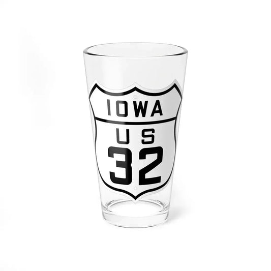 US 32 Iowa 1926 (Iowa) (Road Sign) Pint Glass 16oz 16oz - Go Mug Yourself