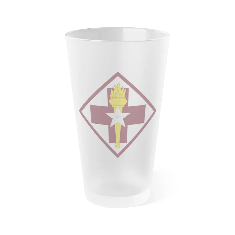 US 32nd Medical Brigade SSI (U.S. Army) Frosted Pint Glass 16oz-Go Mug Yourself