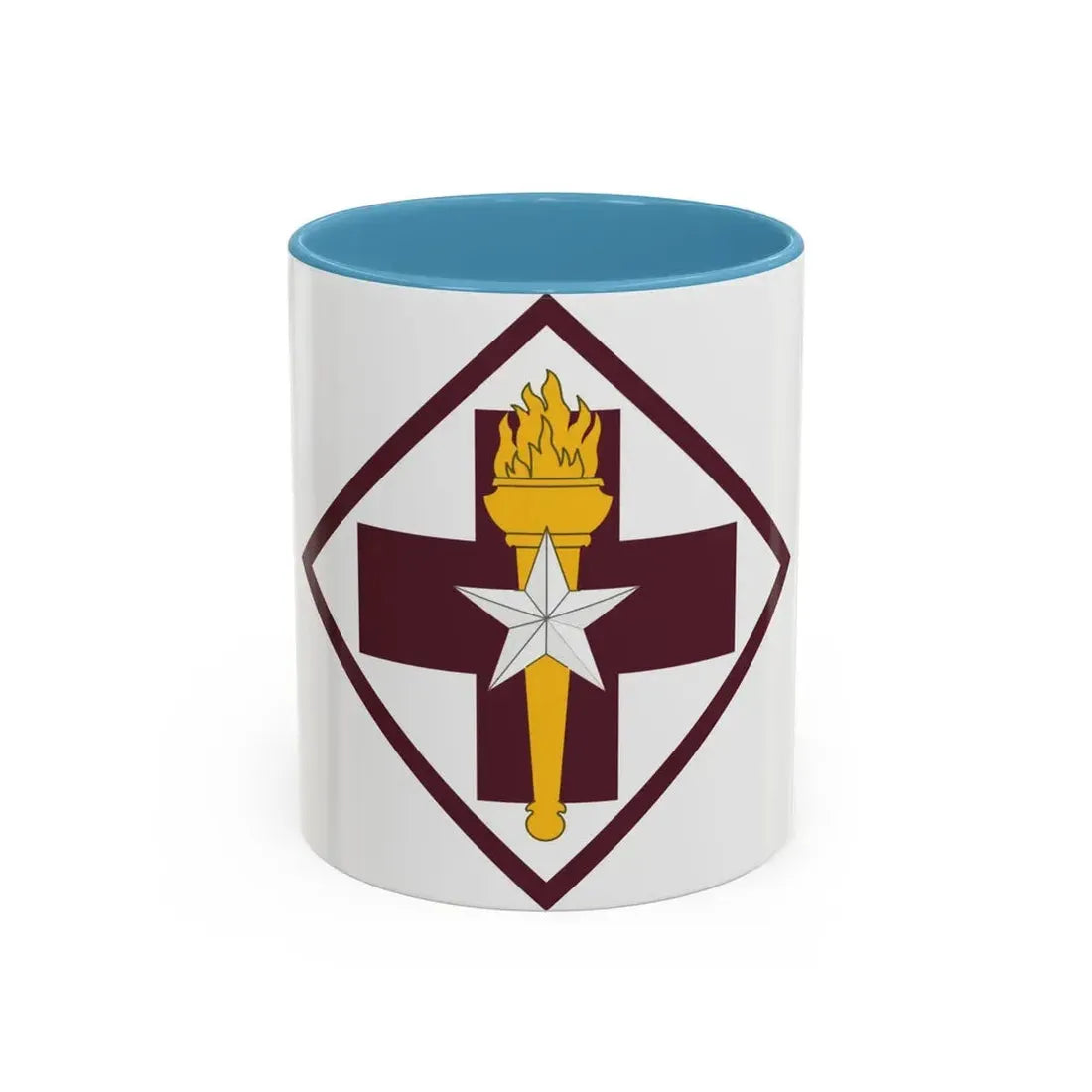 US 32nd Medical Brigade SSI (U.S. Army) Accent Coffee Mug 11oz Light Blue - Go Mug Yourself