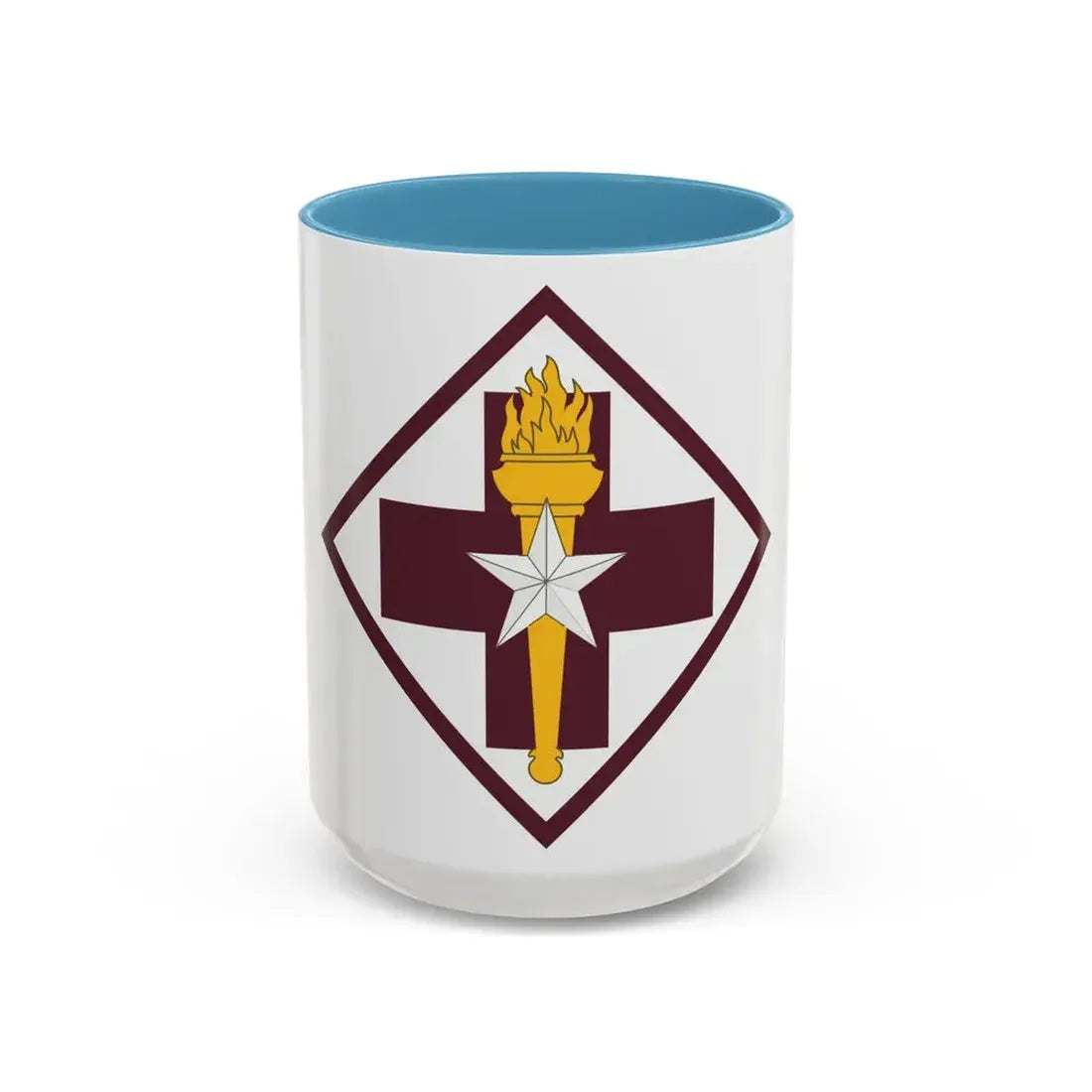 US 32nd Medical Brigade SSI (U.S. Army) Accent Coffee Mug 15oz Light Blue - Go Mug Yourself