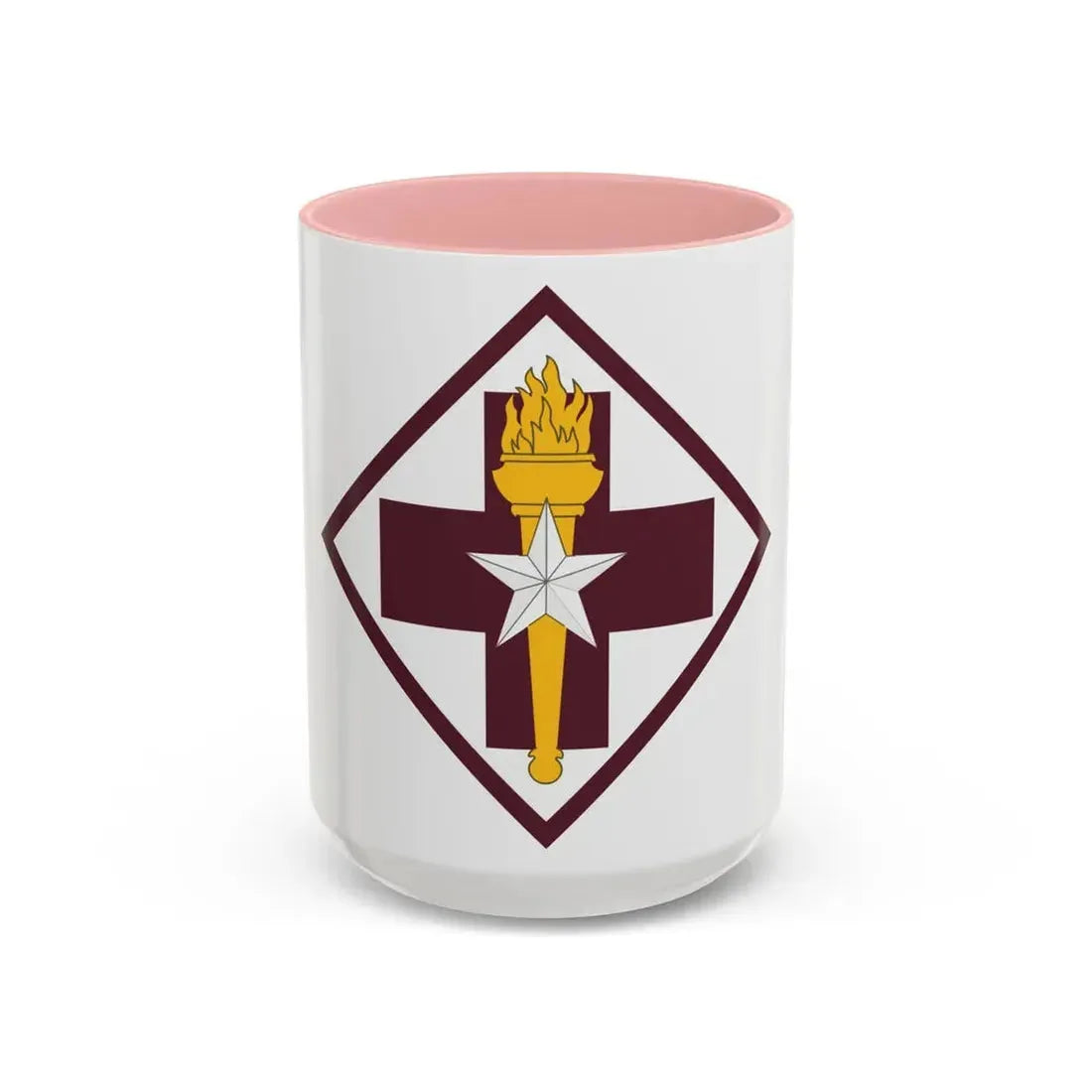 US 32nd Medical Brigade SSI (U.S. Army) Accent Coffee Mug 15oz Pink - Go Mug Yourself