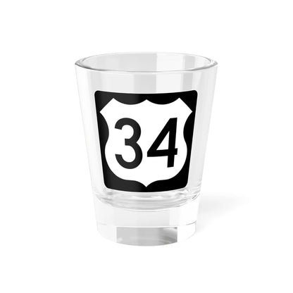 US 34 IA (Iowa) (Road Sign) Shot Glass 1.5oz 1.5oz - Go Mug Yourself