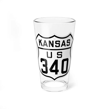 US 340 Kansas 1926 (Kansas) (Road Sign) Pint Glass 16oz 16oz - Go Mug Yourself