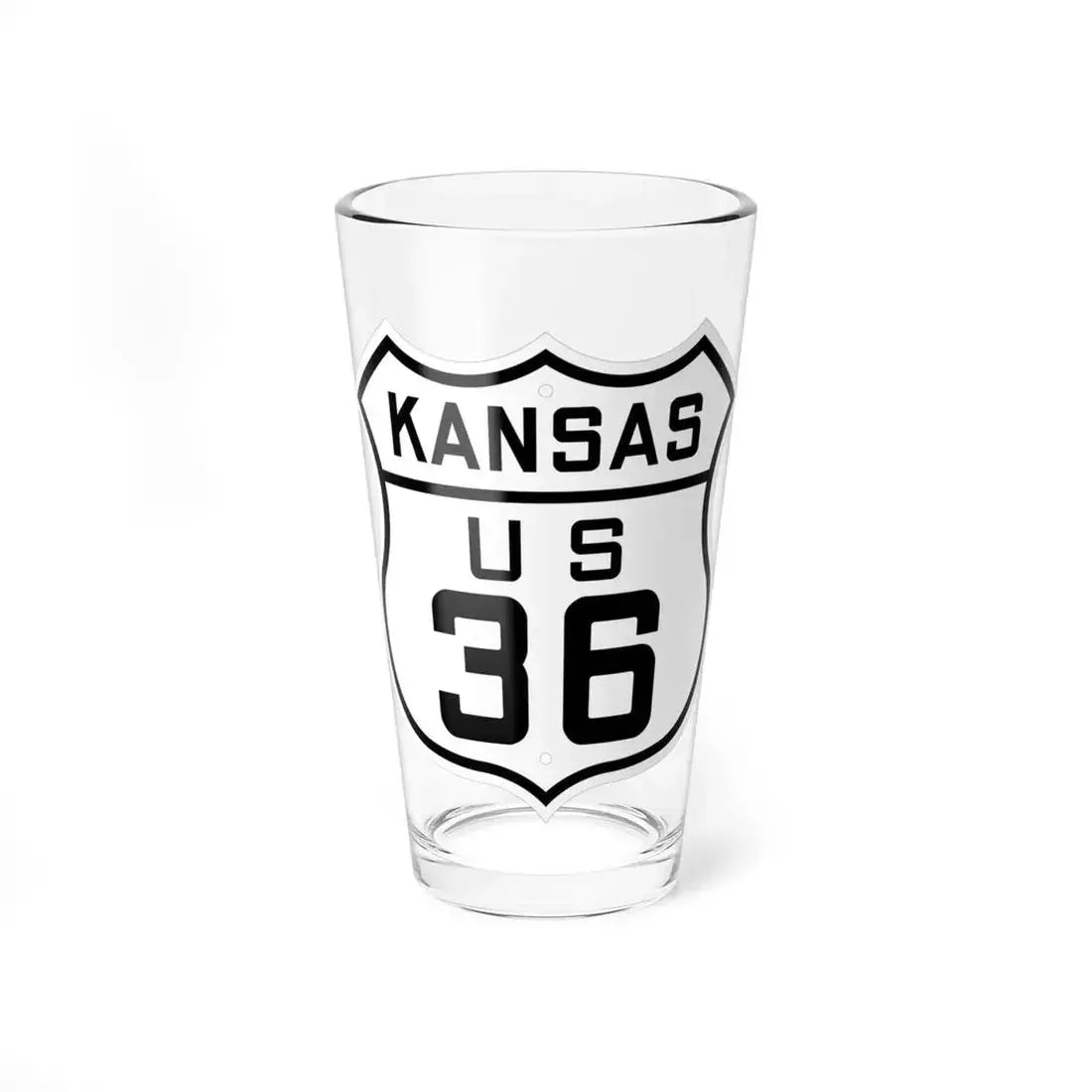 US 36 Kansas 1926 (Kansas) (Road Sign) Pint Glass 16oz 16oz - Go Mug Yourself