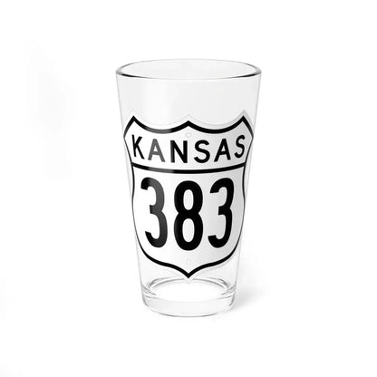 US 383 Kansas 1962 (Kansas) (Road Sign) Pint Glass 16oz 16oz - Go Mug Yourself