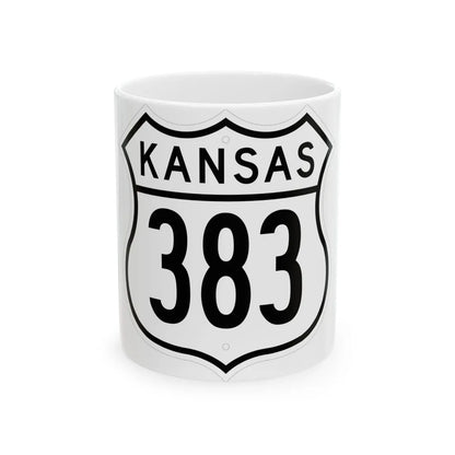 US 383 Kansas 1962 (Kansas) (Road Sign) White Coffee Mug 11oz - Go Mug Yourself