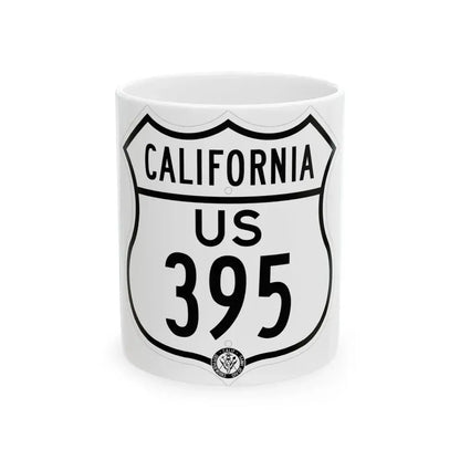 US 395 California 1948 (California) (Road Sign) White Coffee Mug 11oz - Go Mug Yourself