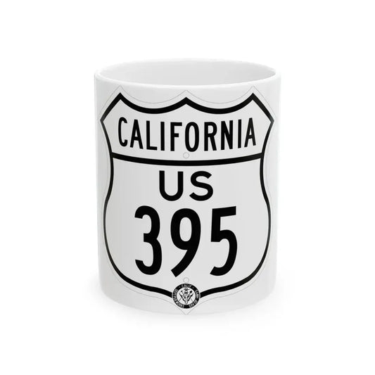 US 395 California 1948 (California) (Road Sign) White Coffee Mug 11oz - Go Mug Yourself
