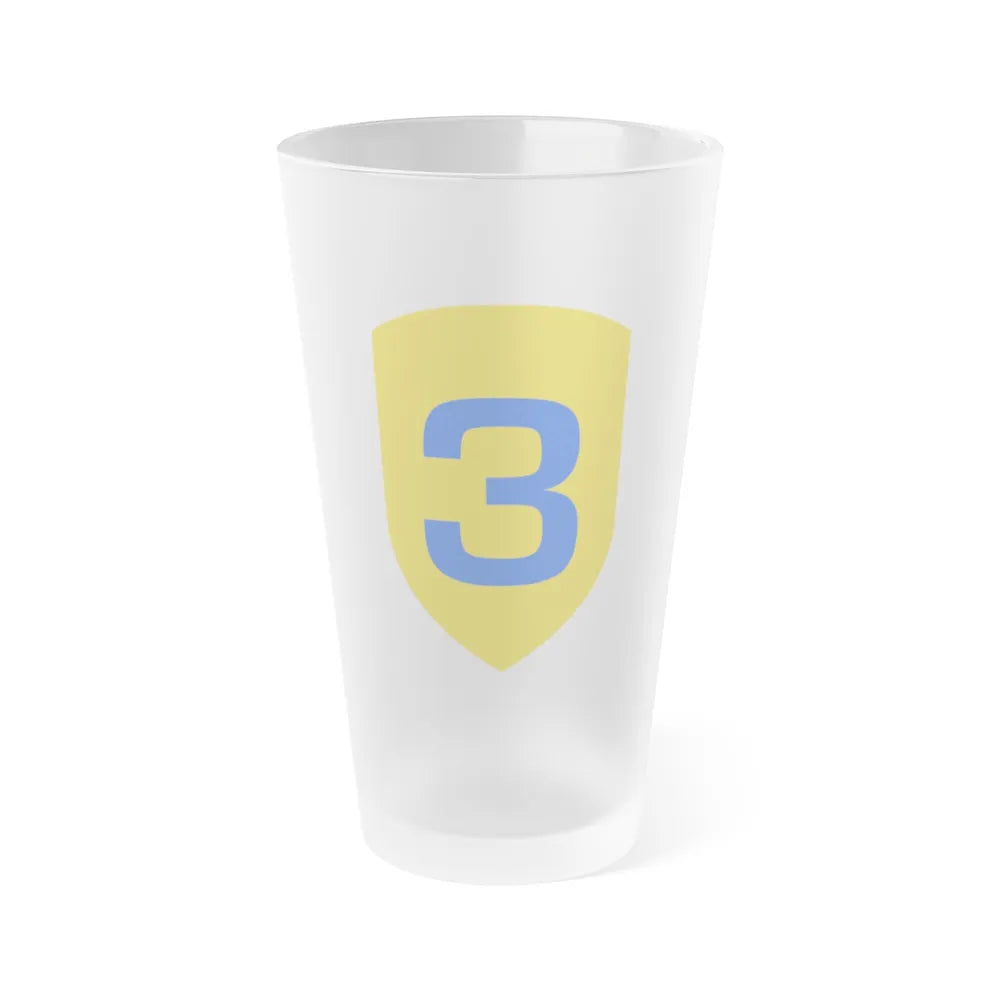 US 3rd Cavalry Division (U.S. Army) Frosted Pint Glass 16oz-Go Mug Yourself