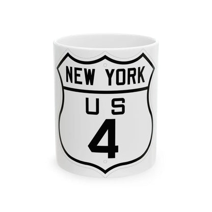 US 4 New York 1926 (New York) (Road Sign) White Coffee Mug 11oz - Go Mug Yourself