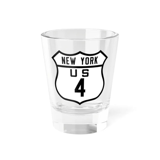 US 4 NY Old (New York) (Road Sign) Shot Glass 1.5oz 1.5oz - Go Mug Yourself