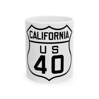 US 40 California 1926 (California) (Road Sign) White Coffee Mug 11oz - Go Mug Yourself