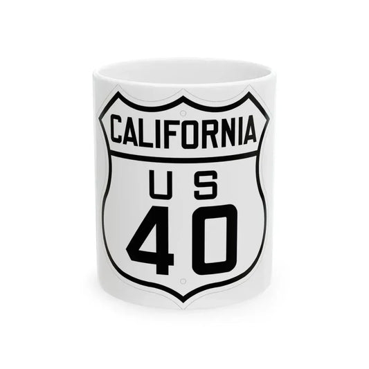 US 40 California 1926 (California) (Road Sign) White Coffee Mug 11oz - Go Mug Yourself