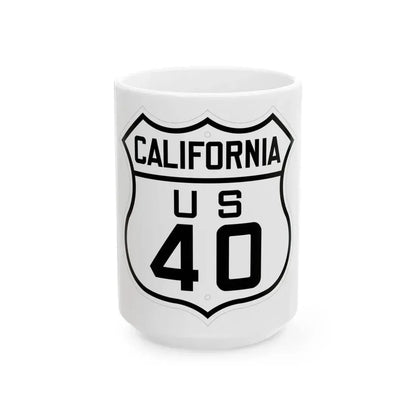US 40 California 1926 (California) (Road Sign) White Coffee Mug 15oz - Go Mug Yourself