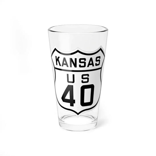 US 40 Kansas 1926 (Kansas) (Road Sign) Pint Glss 16oz 16oz - Go Mug Yourself