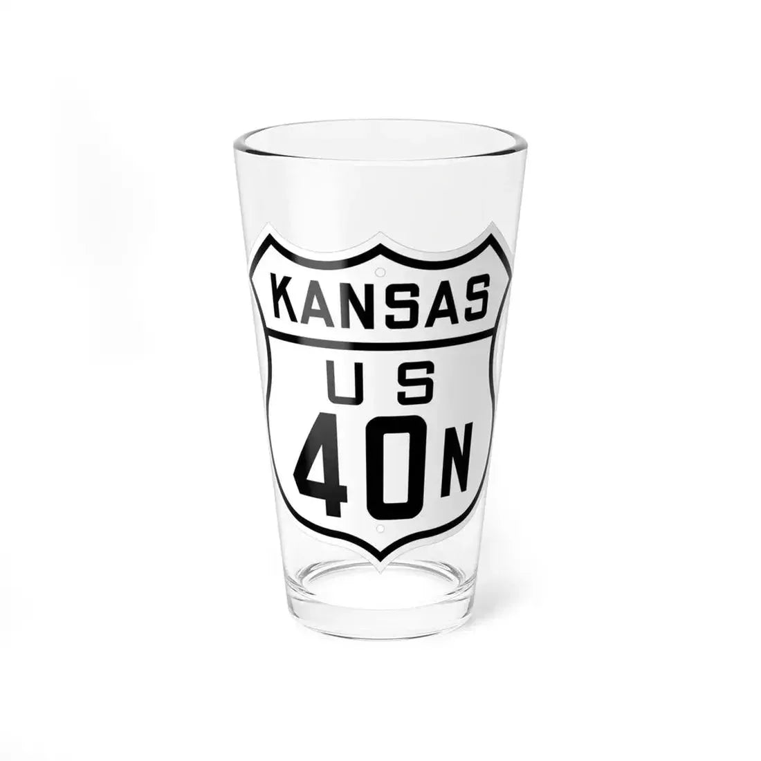 US 40N Kansas 1926 (Kansas) (Road Sign) Pint Glass 16oz 16oz - Go Mug Yourself