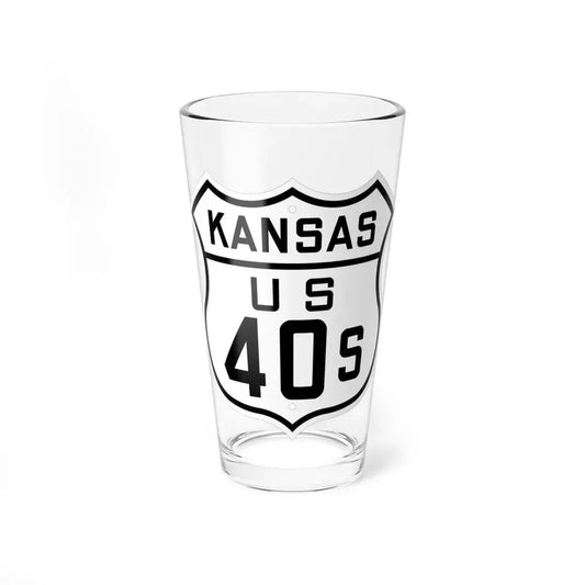 US 40S Kansas 1926 (Kansas) (Road Sign) Pint Glss 16oz 16oz - Go Mug Yourself