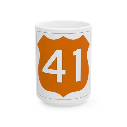 US 41 FL (Florida) (Road Sign) White Coffee Mug 15oz - Go Mug Yourself
