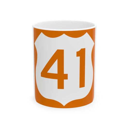 US 41 FL reversed (Florida) (Road Sign) White Coffee Mug 11oz - Go Mug Yourself