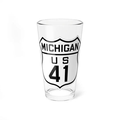 US 41 Michigan 1926 (Michigan) (Road Sign) Pint Glass 16oz 16oz - Go Mug Yourself