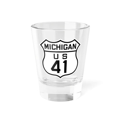 US 41 Michigan 1926 (Michigan) (Road Sign) Shot Glass 1.5oz 1.5oz - Go Mug Yourself