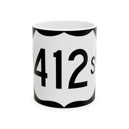 US 412S (Arkansas) (Road Sign) White Coffee Mug 11oz - Go Mug Yourself