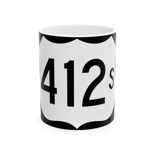 US 412S (Arkansas) (Road Sign) White Coffee Mug 11oz - Go Mug Yourself
