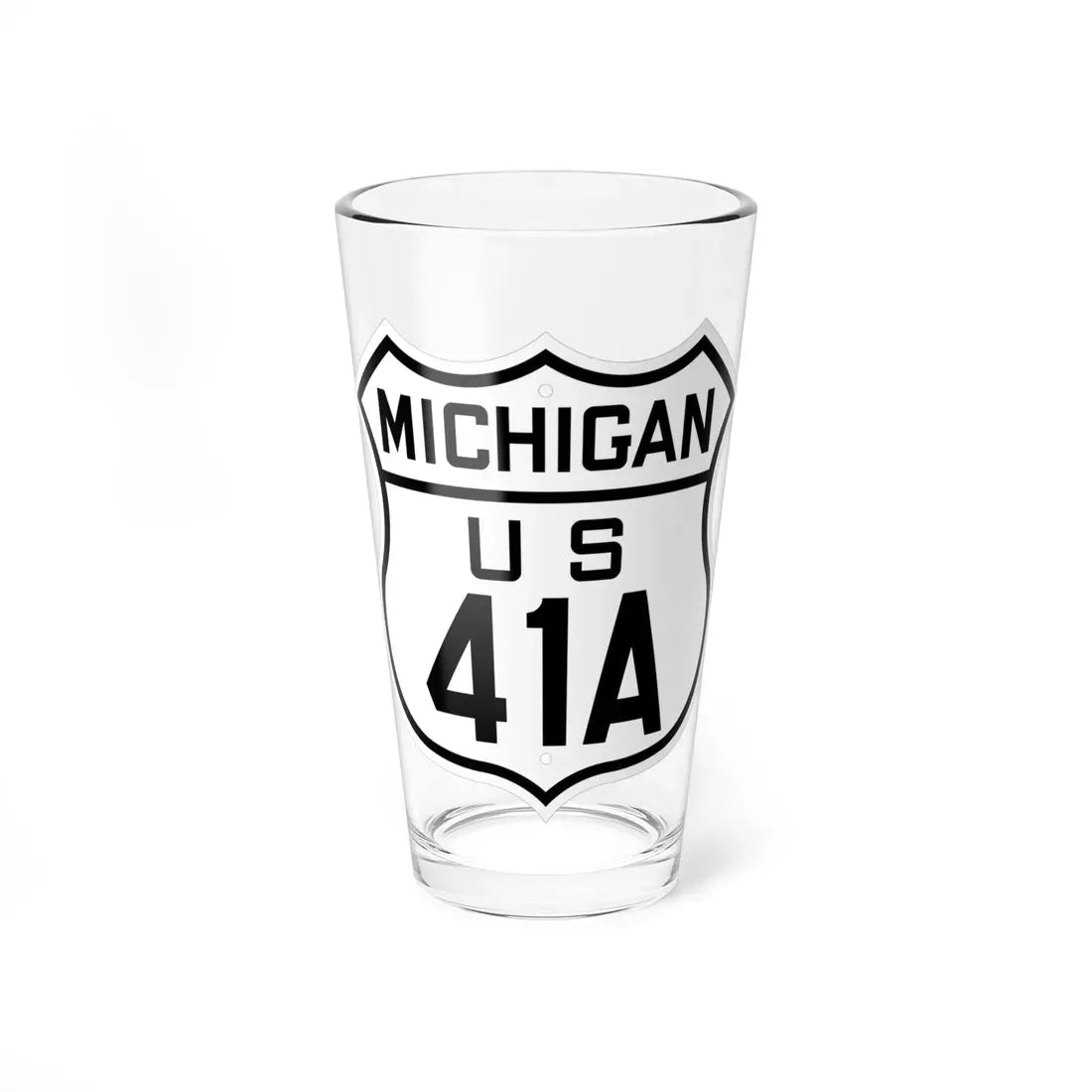 US 41A Michigan 1926 (Michigan) (Road Sign) Pint Glass 16oz 16oz - Go Mug Yourself