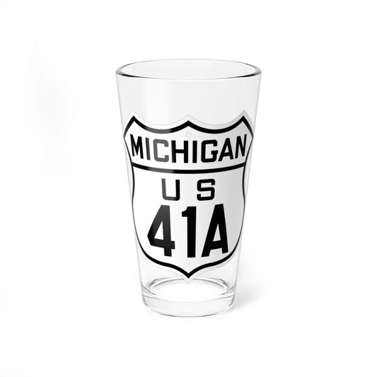 US 41A Michigan 1926 (Michigan) (Road Sign) Pint Glass 16oz 16oz - Go Mug Yourself