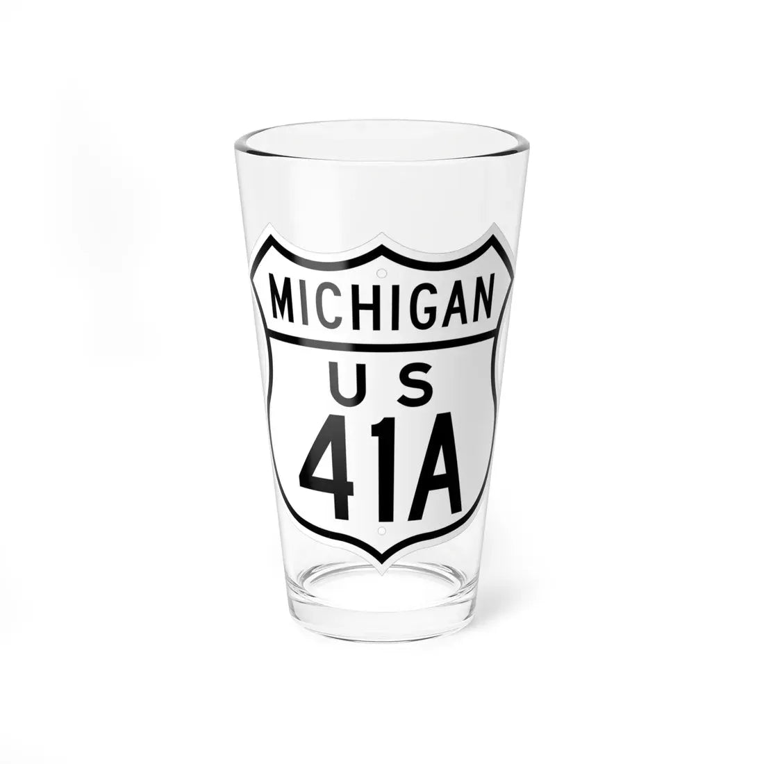 US 41A Michigan 1948 (Michigan) (Road Sign) Pint Glass 16oz 16oz - Go Mug Yourself