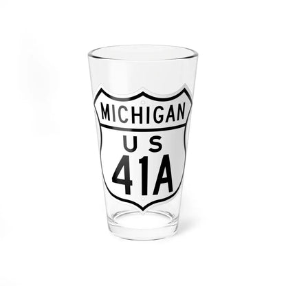 US 41A Michigan 1948 (Michigan) (Road Sign) Pint Glass 16oz 16oz - Go Mug Yourself