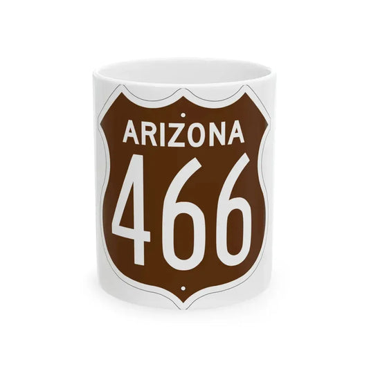 US 466 Arizona 1956 East (Arizona) (Road Sign) White Coffee Mug 11oz - Go Mug Yourself
