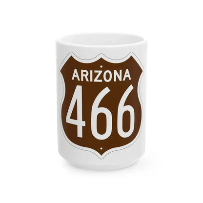 US 466 Arizona 1956 East (Arizona) (Road Sign) White Coffee Mug 15oz - Go Mug Yourself