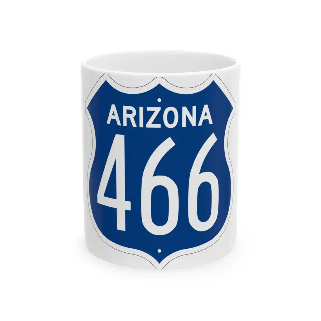 US 466 Arizona 1956 West (Arizona) (Road Sign) White Coffee Mug 11oz - Go Mug Yourself