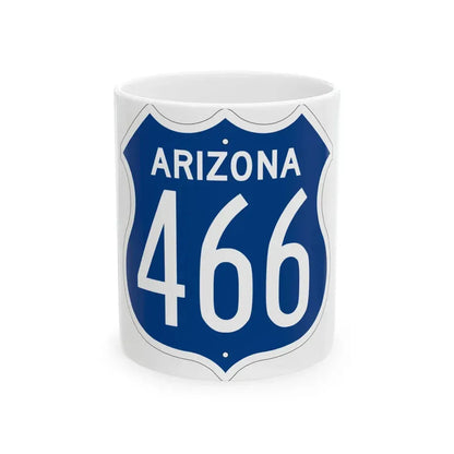 US 466 Arizona 1956 West (Arizona) (Road Sign) White Coffee Mug 11oz - Go Mug Yourself