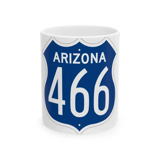 US 466 Arizona 1956 West (Arizona) (Road Sign) White Coffee Mug 11oz - Go Mug Yourself