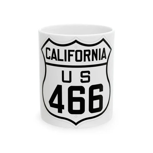 US 466 California 1926 (California) (Road Sign) White Coffee Mug 11oz - Go Mug Yourself