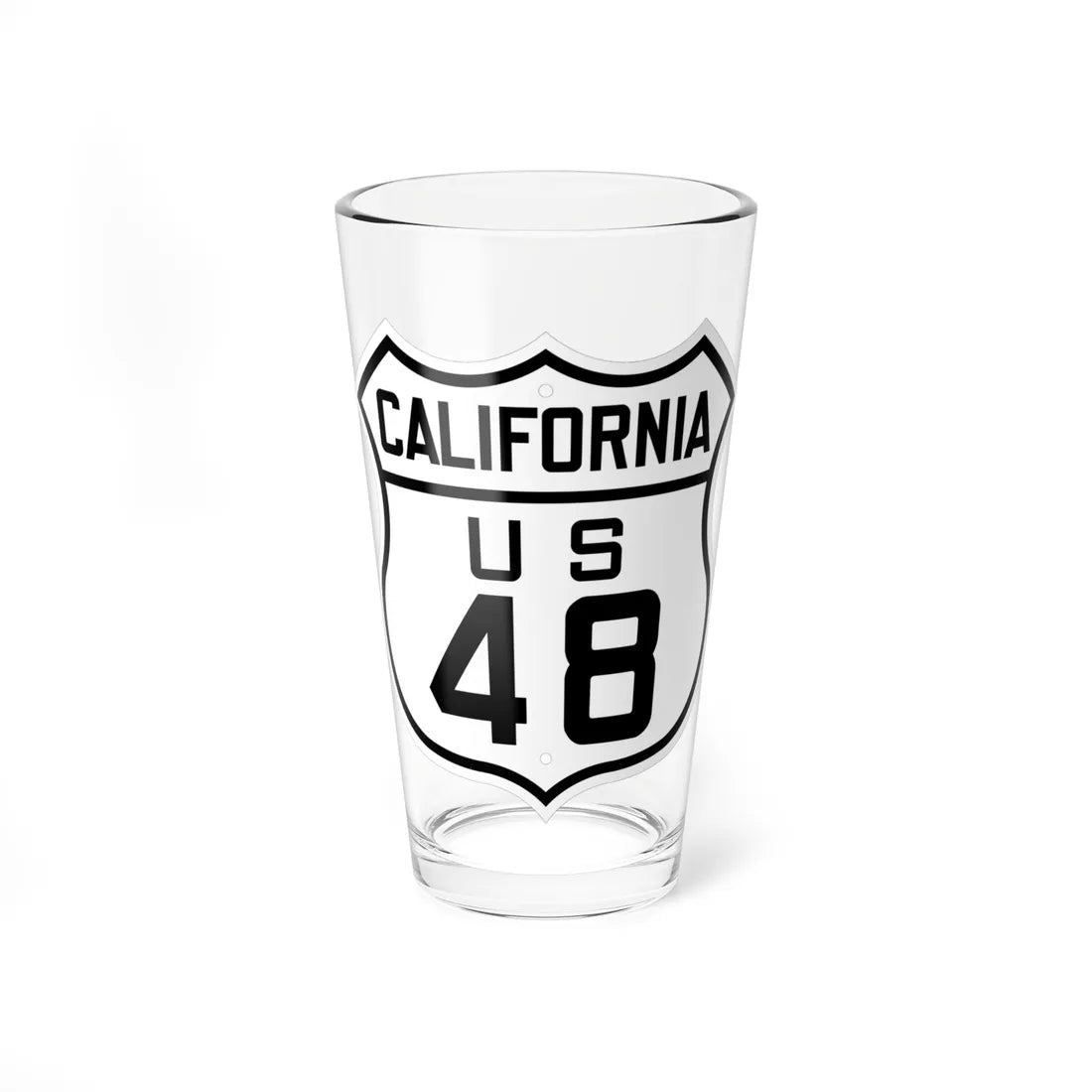 US 48 California 1926 (California) (Road Sign) Pint Glass 16oz - Go Mug Yourself