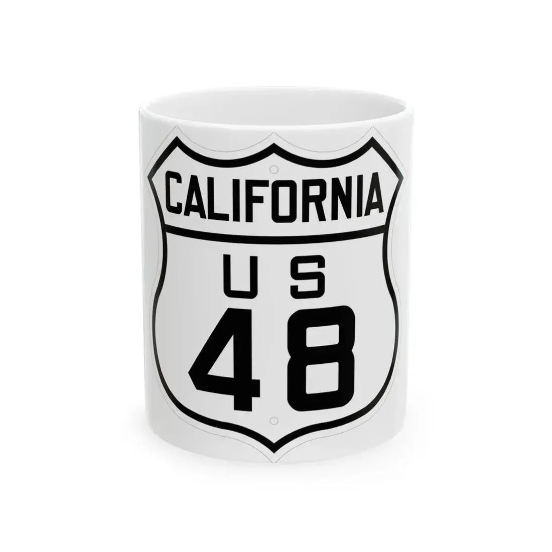 US 48 California 1926 (California) (Road Sign) White Coffee Mug 11oz - Go Mug Yourself