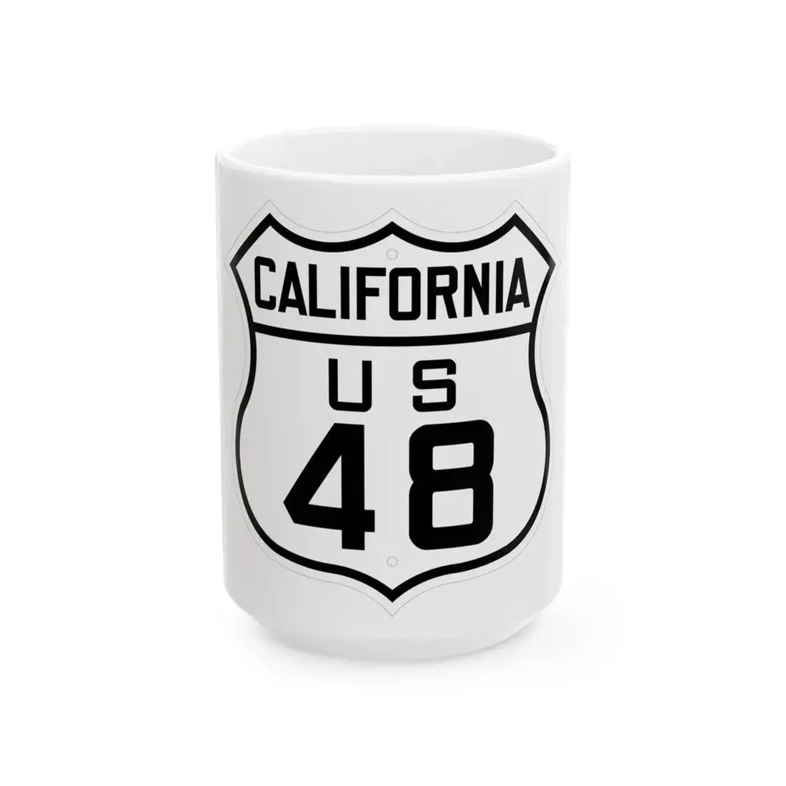 US 48 California 1926 (California) (Road Sign) White Coffee Mug 15oz - Go Mug Yourself