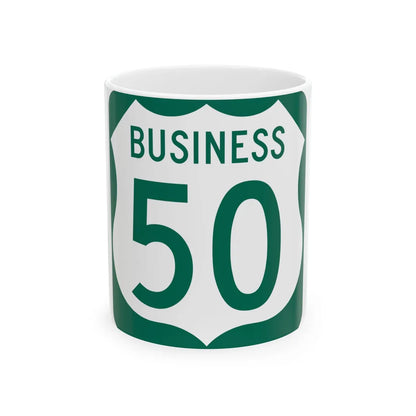 US 50 Business MD (Maryland) (Road Sign) White Coffee Mug 11oz - Go Mug Yourself