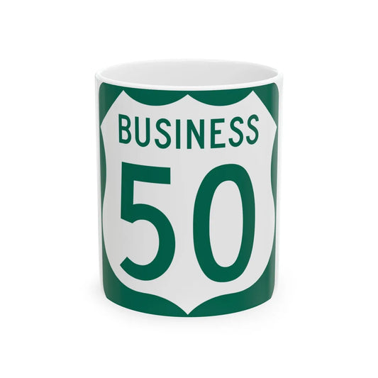 US 50 Business MD (Maryland) (Road Sign) White Coffee Mug 11oz - Go Mug Yourself