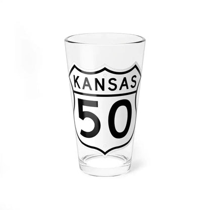 US 50 Kansas 1962 (Kansas) (Road Sign) Pint Glass 16oz 16oz - Go Mug Yourself
